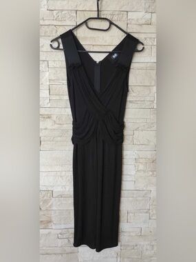 D&G Black Ruched V-Neck Evening Dress